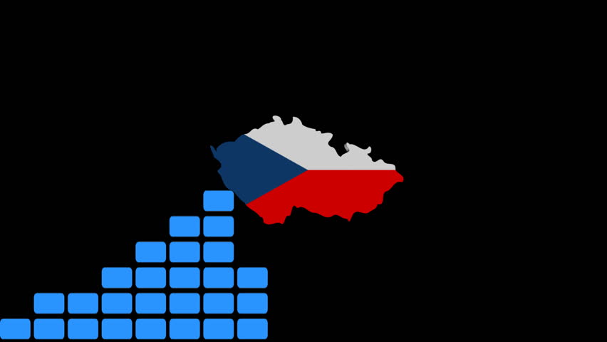 Graph with Czech Republic map flag animation