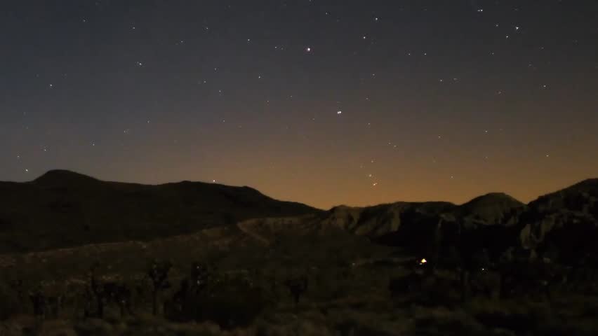 Astrophotography Time Lapse Moonshadow across Desert Horizon Pan