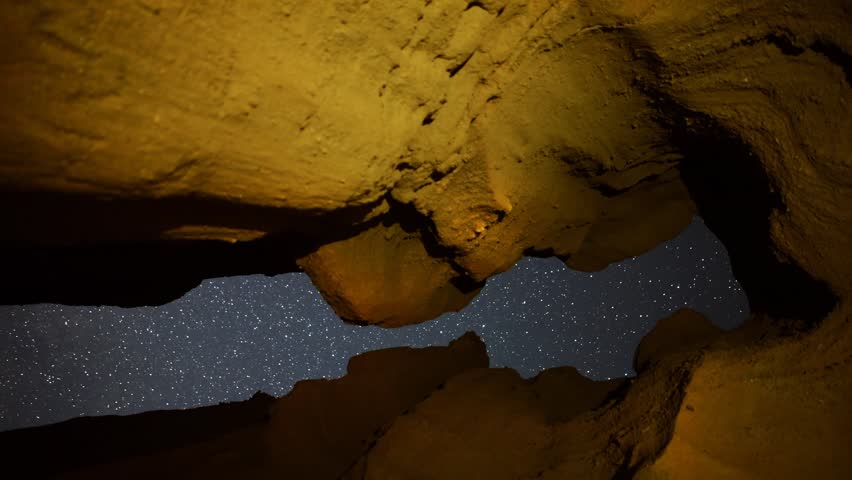 Astrophotography Time Lapse Keyhole Cave Tilt Down