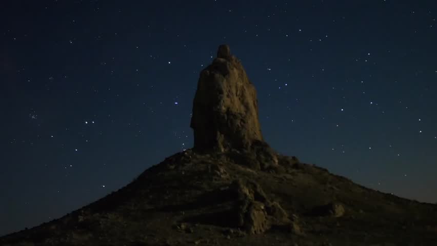 Astrophotography Time Lapse Moonshadow across Hoodoo Zoom In