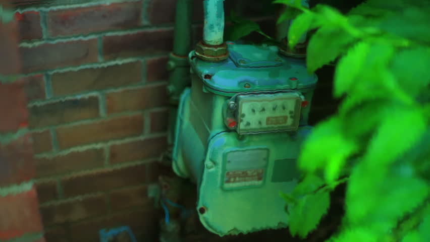 gas leaking. CG gas effect with a gas meter