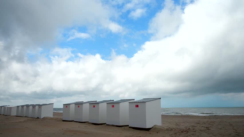 Beach Huts, Oostduinkerke near Oostend, Belgium, Europe