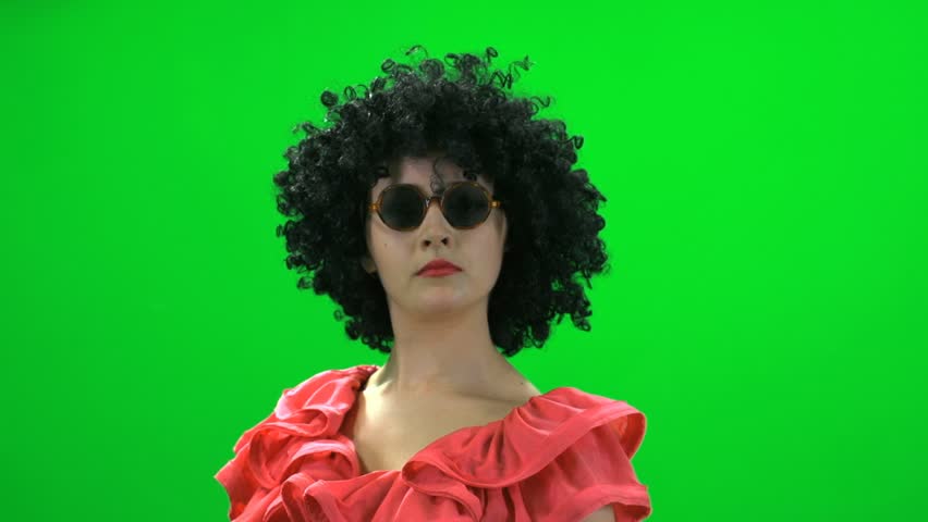 crazy dance isolated against green screen