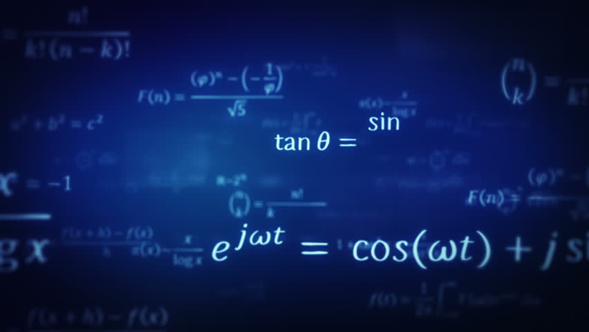 Mathematical formulas. Loop-able. Dolly in. Blue. 
Flying through different mathematical formulas. 2 colors to choose. 