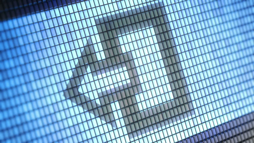 exit icon on screen. Looping.