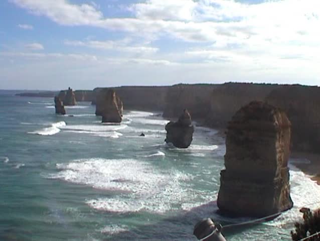 Great Ocean Road, Australia: "The Twelve Apostles" as seen in 1999, 3 scenes - no sound, DV 4:3, Sony TRV 110 E