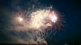 Colorful fireworks of various colors over night sky