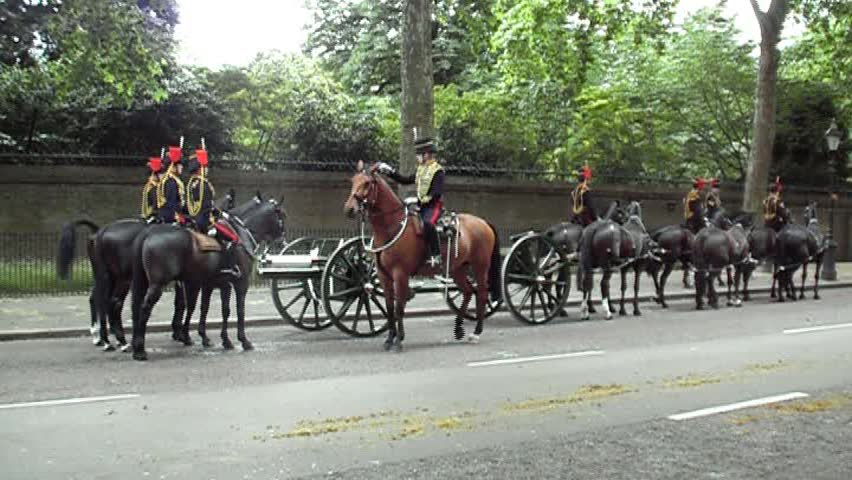Royal guards taking part in the Queen's birthday selebrations.
