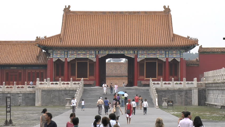 BEIJING - MAY 22: Tourists  starting to return to popular vacation spots like Forbidden City in Beijing, China after the world wide recession starts showing signs of recovery.