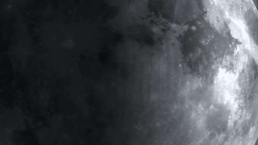 Moon and Earth fly-by. HD 1080p rendered clip. 
