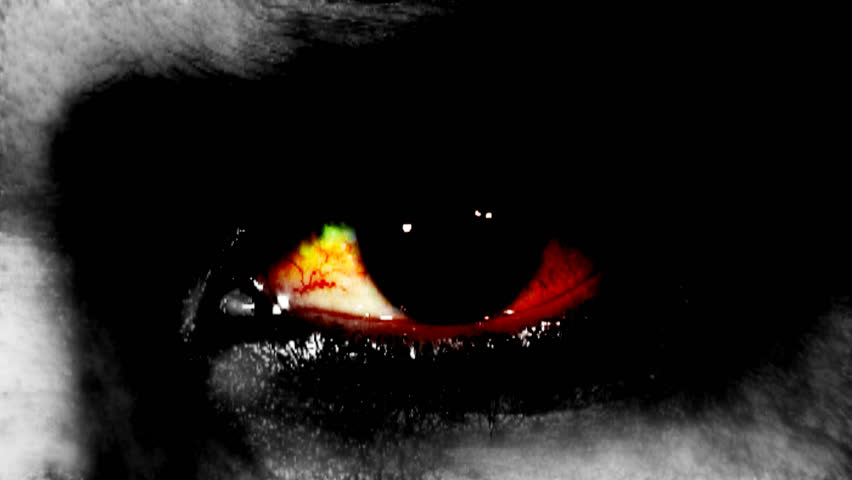 zombie or monster eye with blood