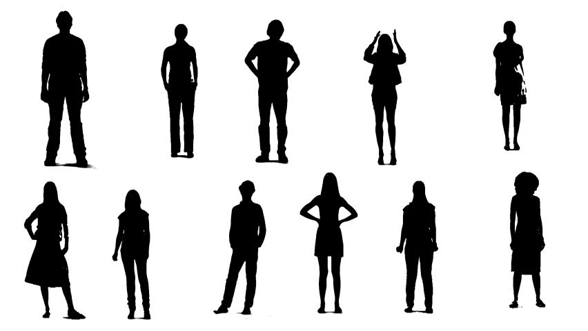 stand and wait people silhouette