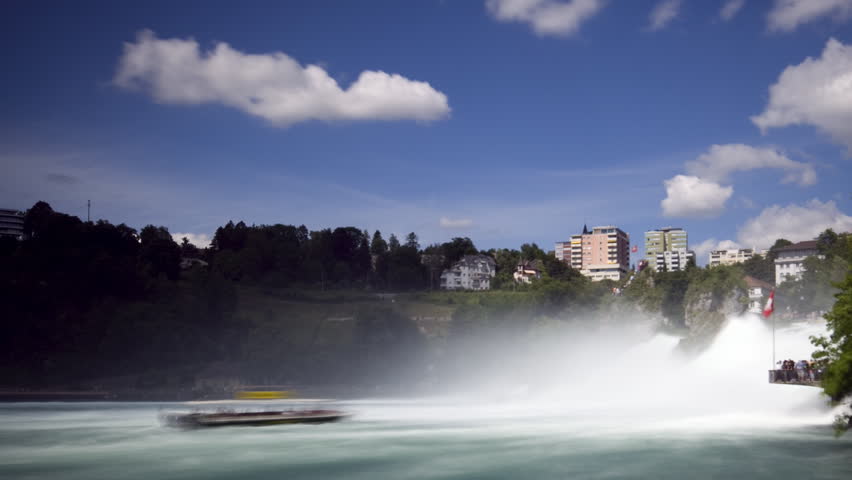 A moving postcard of the Rhinefall in Schaffhausen, Switzerland