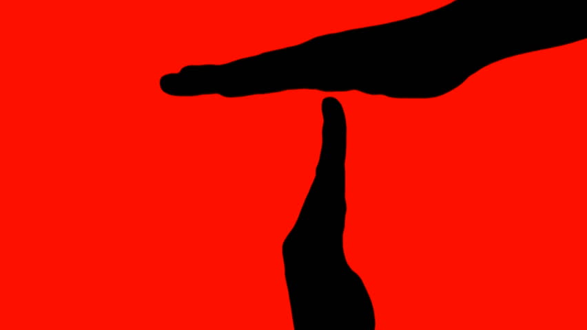 time-out hand sign - red