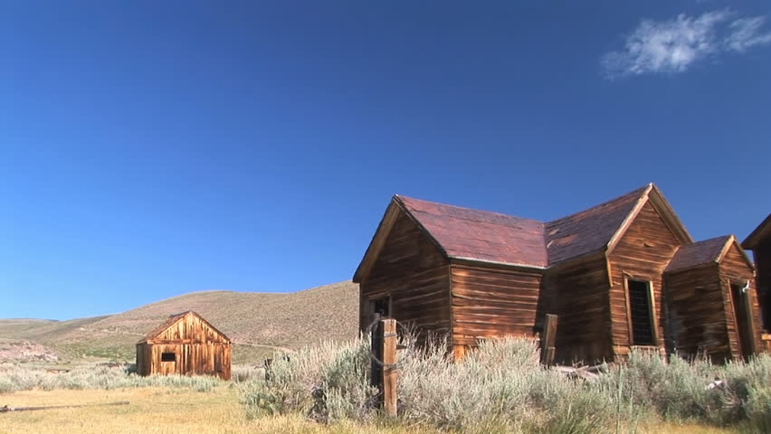 Street scene of the ghost town of Bodie