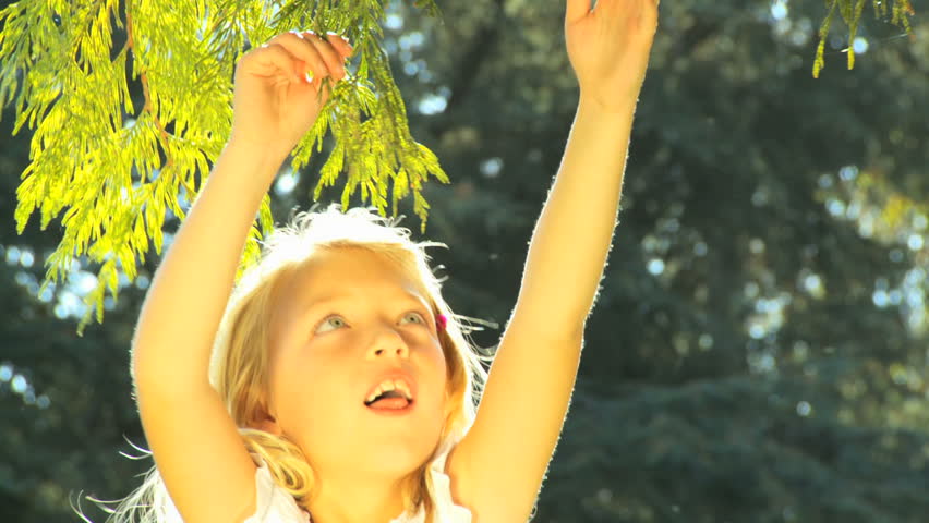 Young father holding his daughter on his shoulders while outdoors on a summers day