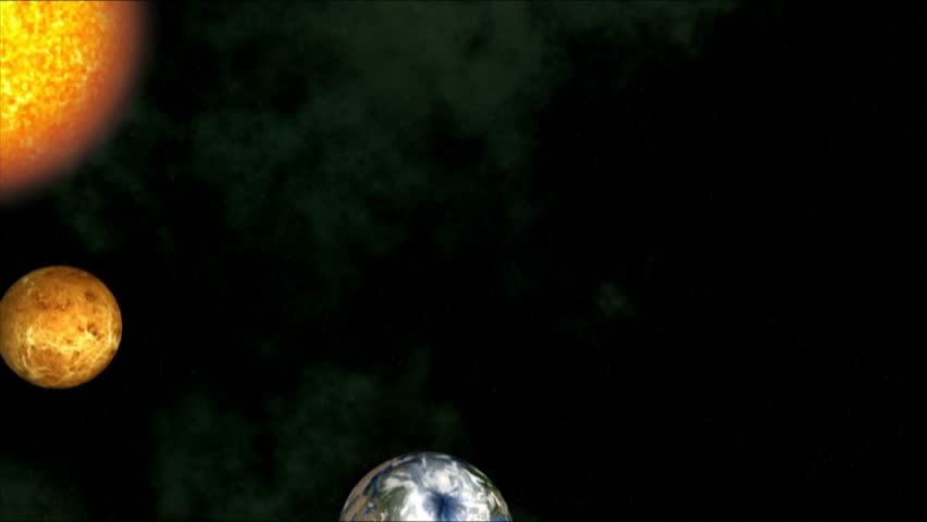 Solar system with planets flying around the sun, Computer generated 