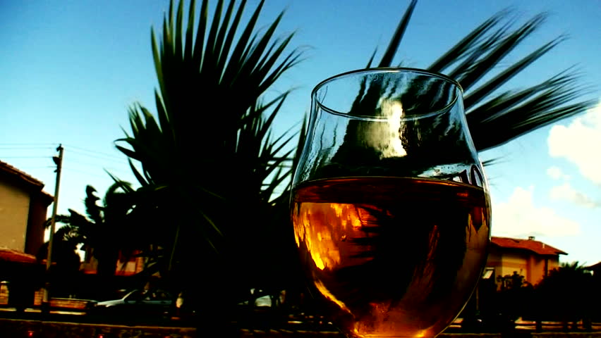 Low shot of beer glass on a dining table 