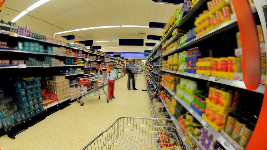 Supermarket Shopping Isle Time Lapse