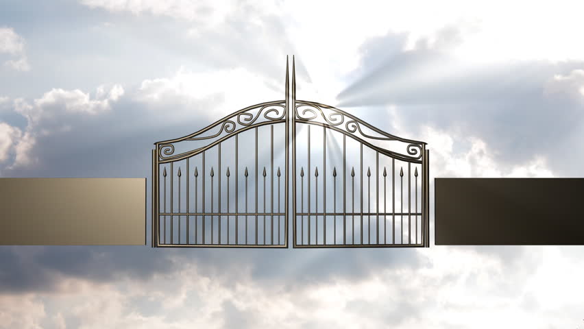 Gates of Heaven Christianity concept.