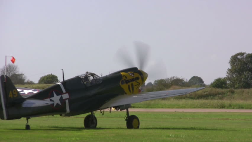 The historic navy fighter the Havard Taxing