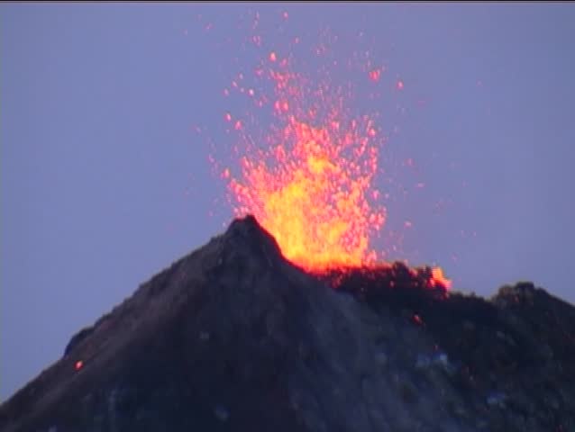 Summit eruption of volcano Fuego in Gaatemala