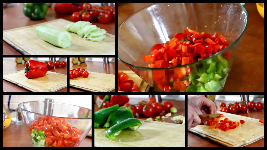 Preparing salad montage - 1080p