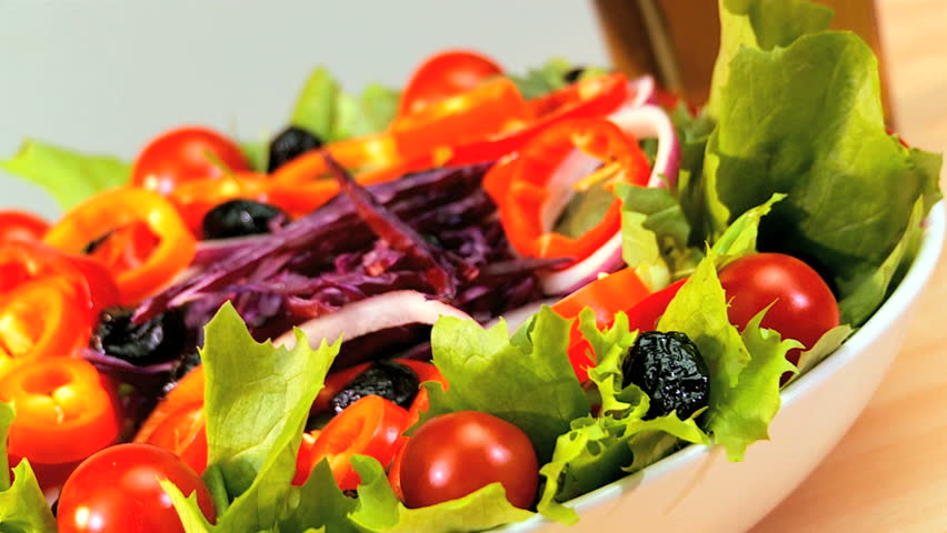 Tempting selection of fresh crisp salad vegetables making a healthy nutritious meal