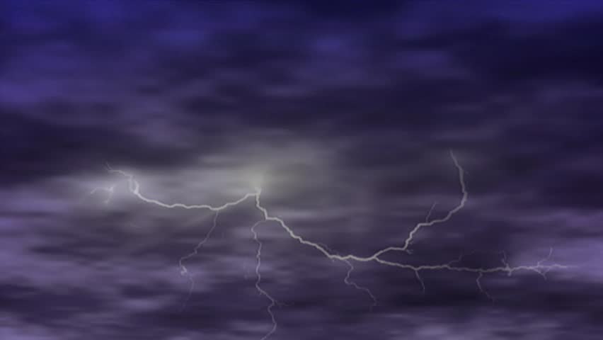 HD Loop with lightning, clouds, and purple sky