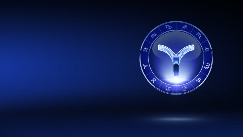 Mystic-styled background with aries symbol on it. Loop-able. A narrator, or text can be placed in a free space to the left. 