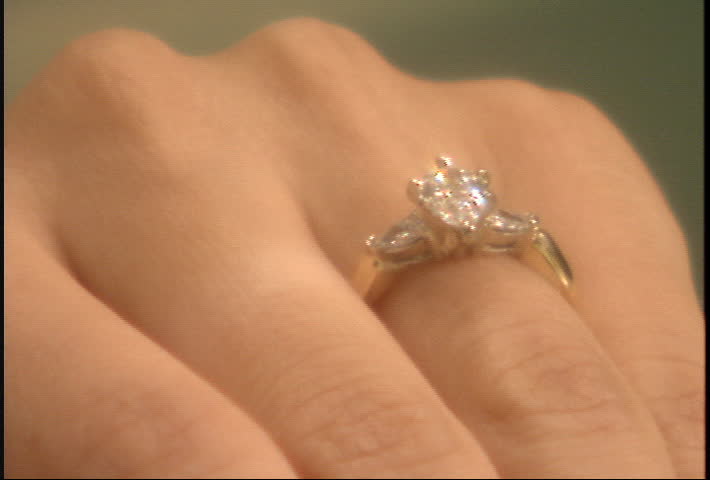 Diamond on woman's hand