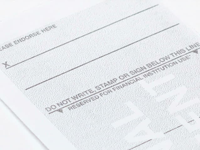 Endorsing check - NTSC