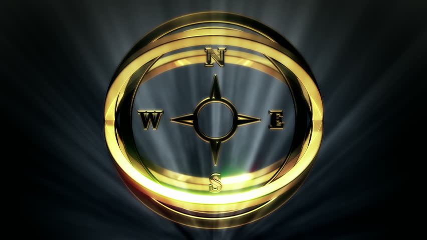 Golden Compass in Rotor Shine - background animation for home videos, vacation movies, business presentation and DVD or Blu-ray disc menus 