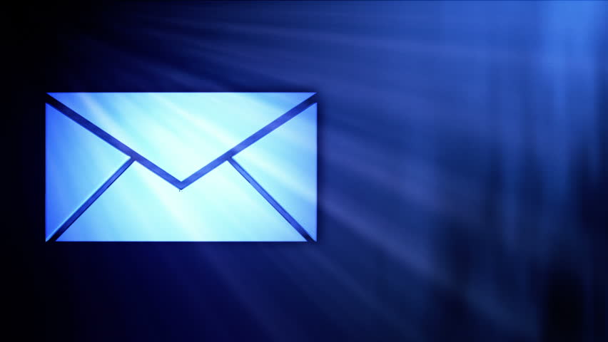 Blue Mail Icon In Sparkle Shine - background animation for home videos, vacation movies, business presentation and DVD or Blu-ray disc menus 