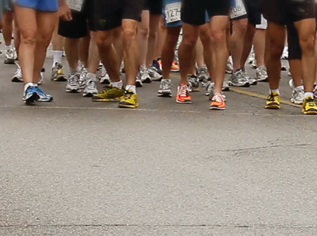Racers at the starting line.