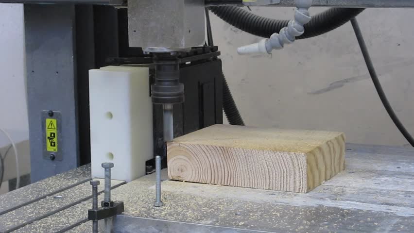 CNC machine milling wood part