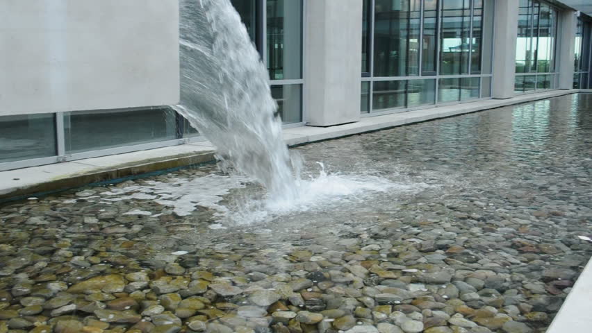 Small waterfall in modern development