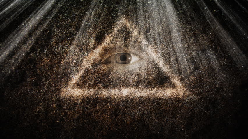 Symbol of the all seeing eye. Computer generated and footage.