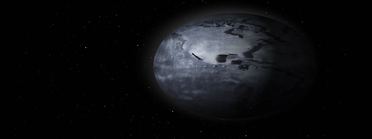 Blue steel rotating globe