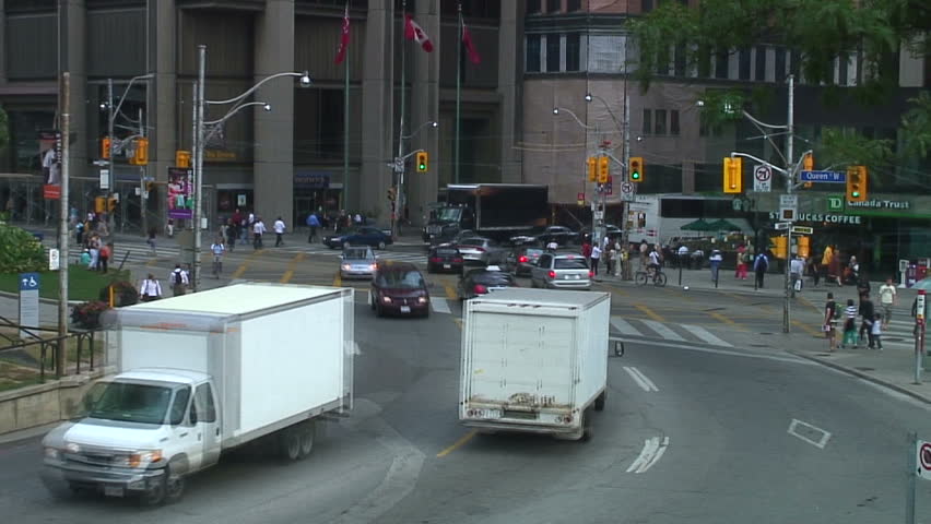 Intersection from above, double speed. HD 1080.