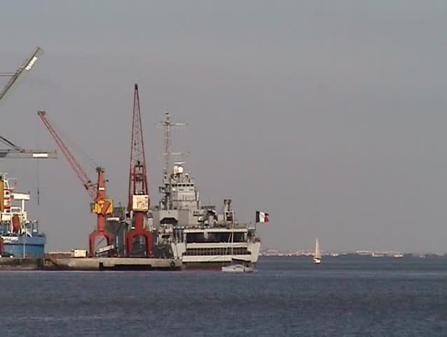 French warship in port