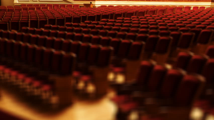 NOVOSIBIRSK (RUSSIA) - JUNE 8: (TIME-LAPSE Spectators come into auditorium in the Novosibirsk opera and ballet theater June 8, 2010 in Novosibirsk. The big hall seats more than 1790 spectators.