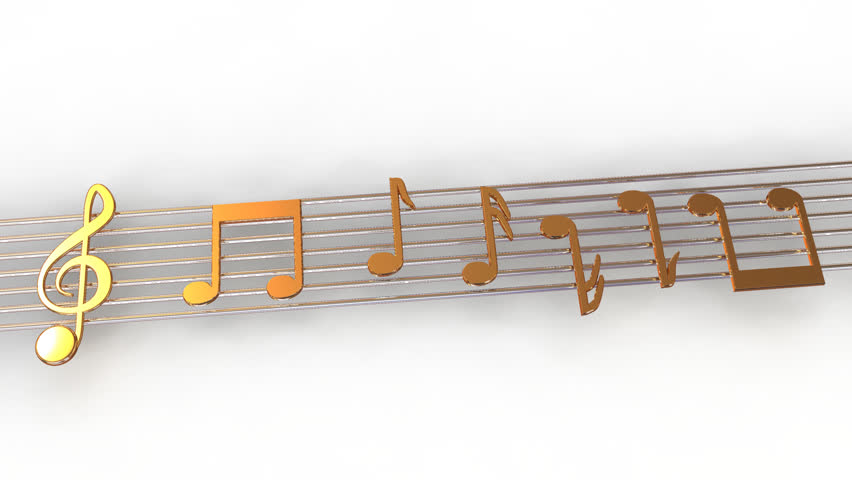 pan of Musical notes. 3d 