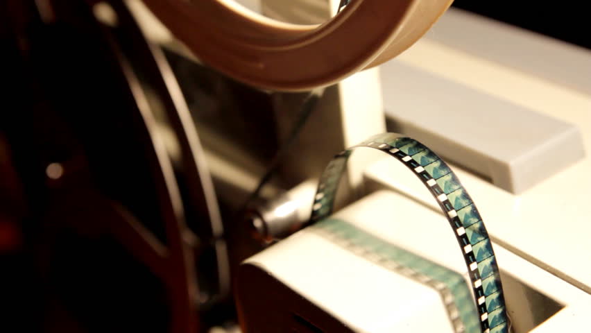 old projector showing film close-up