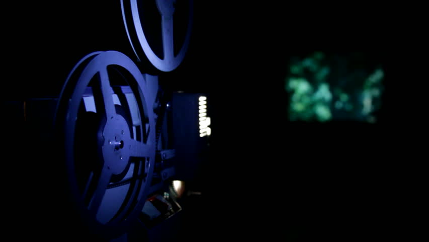 old projector showing film