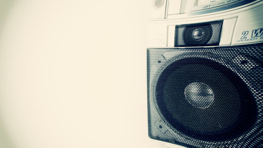 stop-motion of a fantastic looking retro ghetto blaster coming alive 