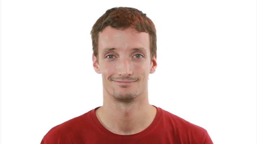 What a pleasure! Guy is amazed - white background