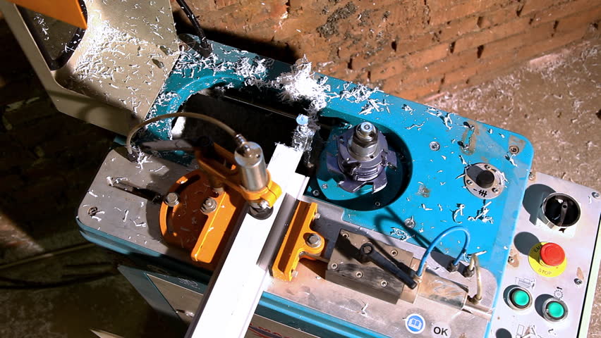 Blowing out shavings from saw