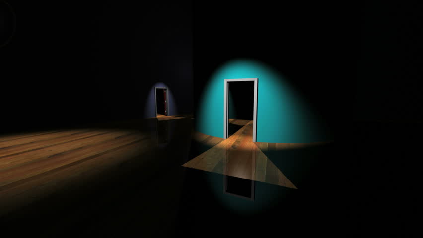 Hallway of closing doors, last door opens
