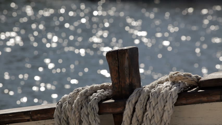 Rope on an old sailing ship.